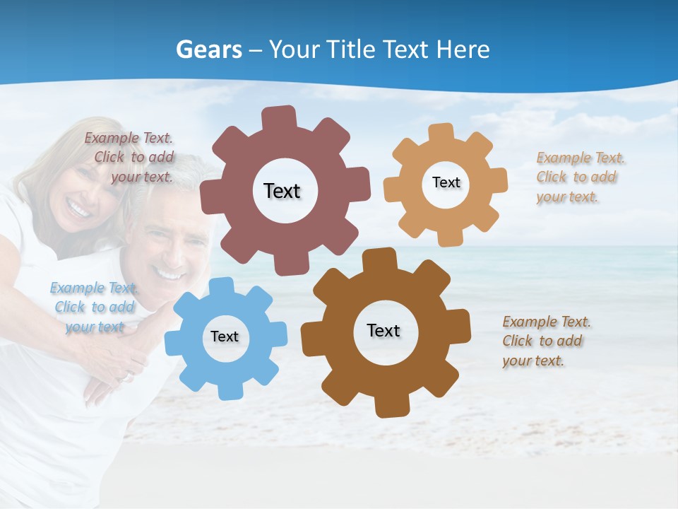 A Man And Woman Are Hugging On The Beach PowerPoint Template