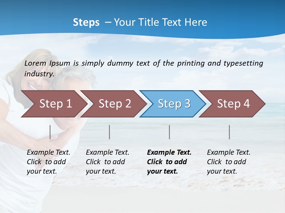 A Man And Woman Are Hugging On The Beach PowerPoint Template