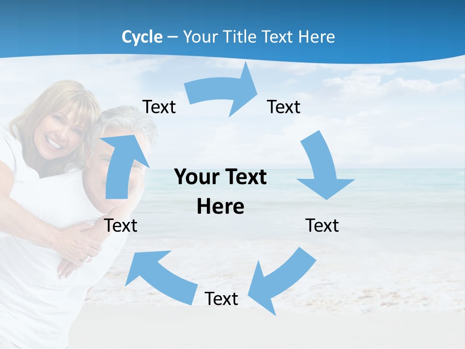 A Man And Woman Are Hugging On The Beach PowerPoint Template