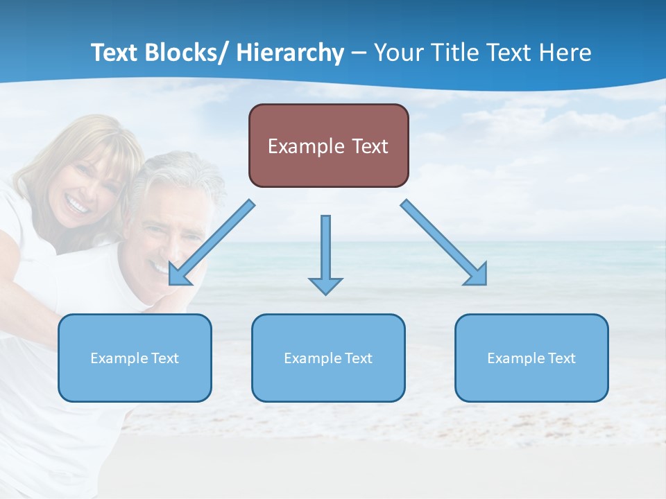 A Man And Woman Are Hugging On The Beach PowerPoint Template