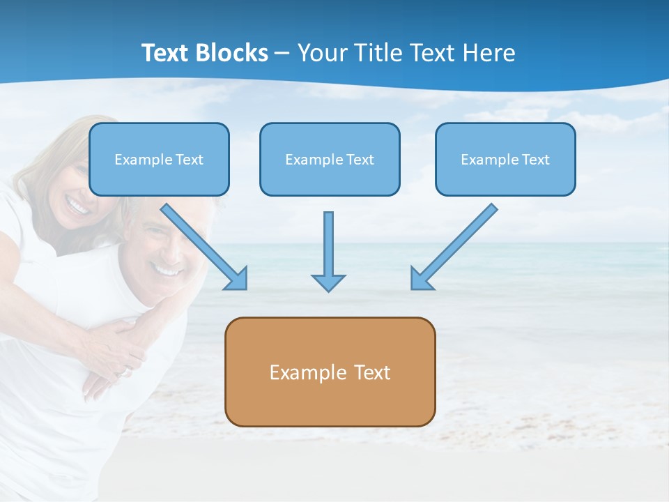 A Man And Woman Are Hugging On The Beach PowerPoint Template