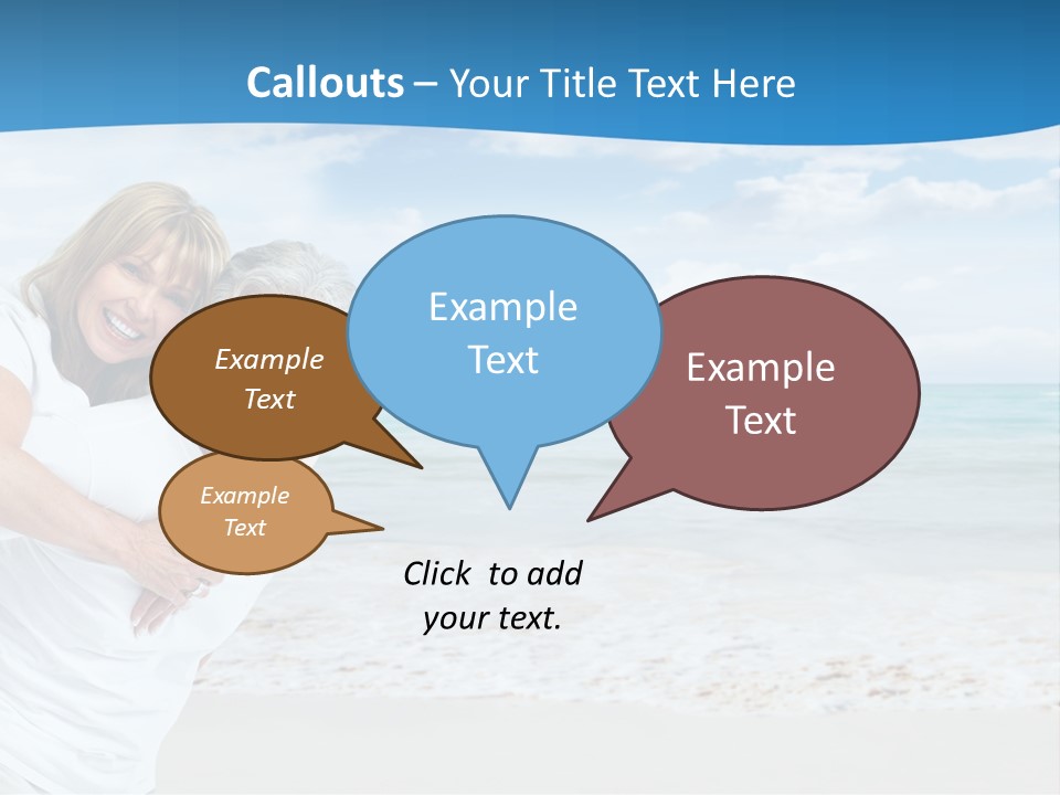 A Man And Woman Are Hugging On The Beach PowerPoint Template