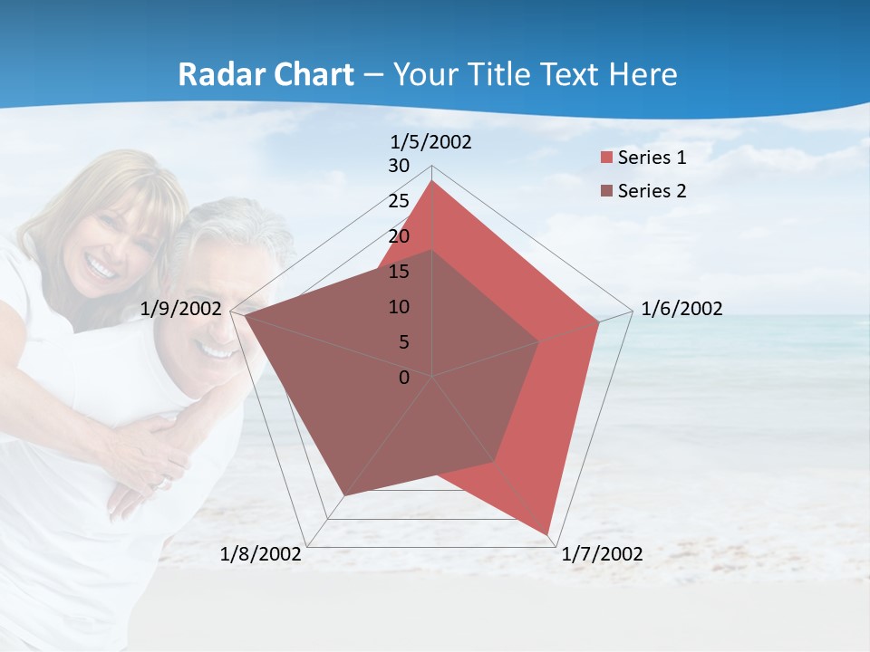 A Man And Woman Are Hugging On The Beach PowerPoint Template