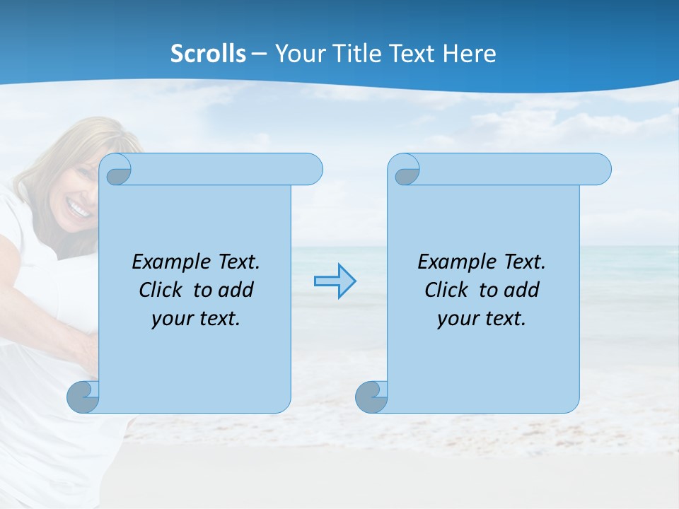 A Man And Woman Are Hugging On The Beach PowerPoint Template
