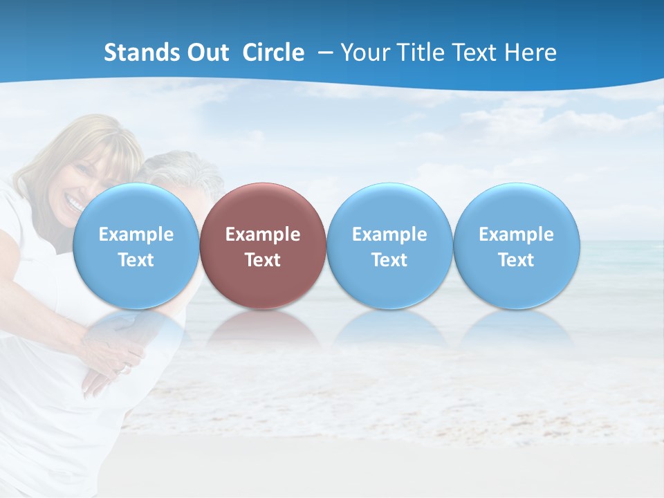A Man And Woman Are Hugging On The Beach PowerPoint Template
