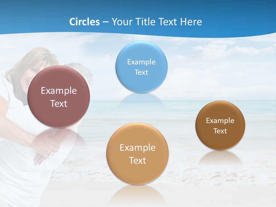 A Man And Woman Are Hugging On The Beach PowerPoint Template