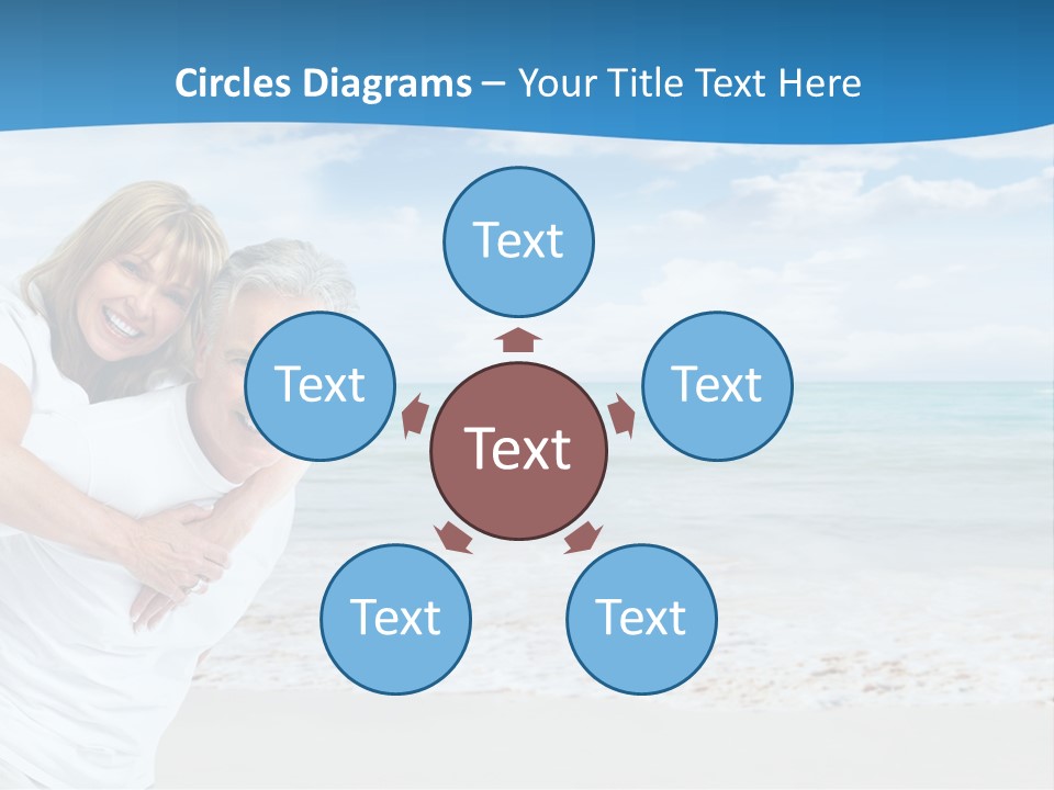 A Man And Woman Are Hugging On The Beach PowerPoint Template