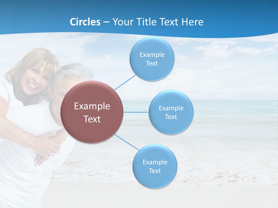 A Man And Woman Are Hugging On The Beach PowerPoint Template