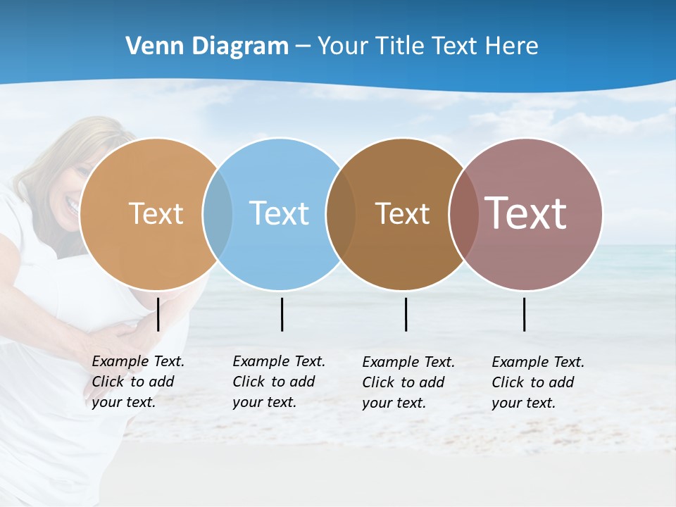 A Man And Woman Are Hugging On The Beach PowerPoint Template