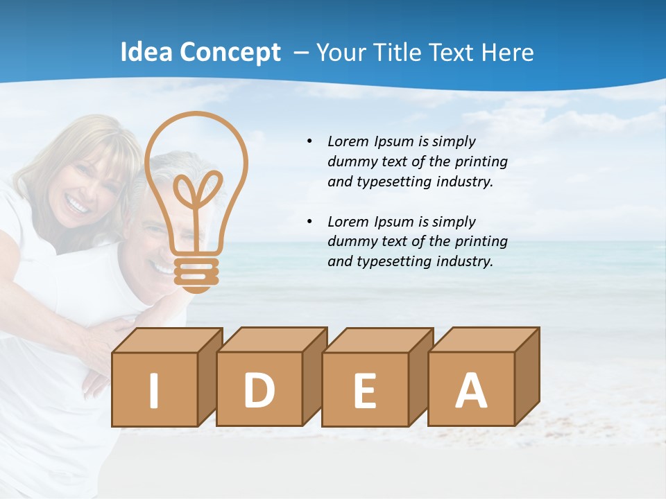 A Man And Woman Are Hugging On The Beach PowerPoint Template