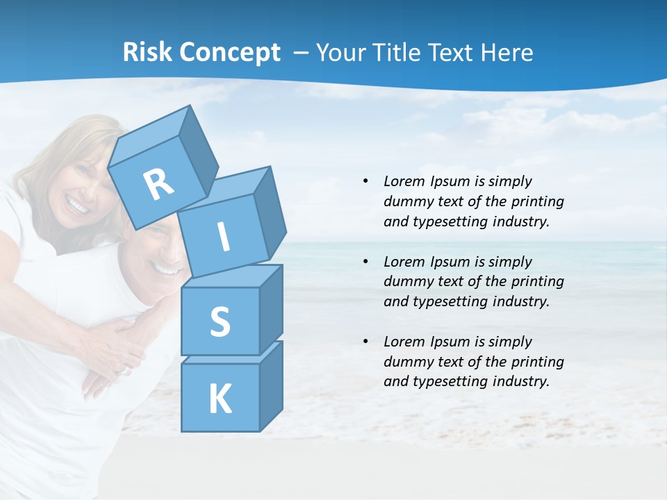 A Man And Woman Are Hugging On The Beach PowerPoint Template