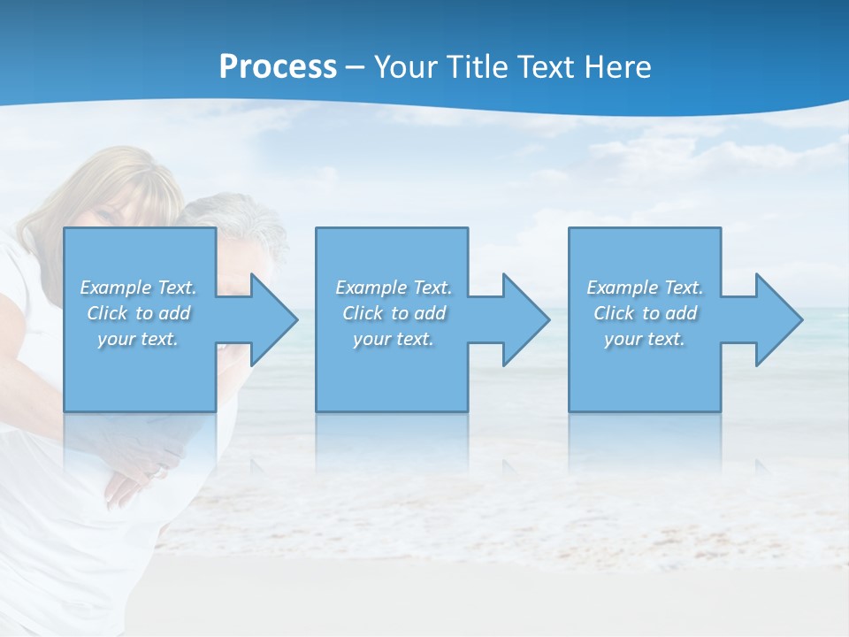 A Man And Woman Are Hugging On The Beach PowerPoint Template