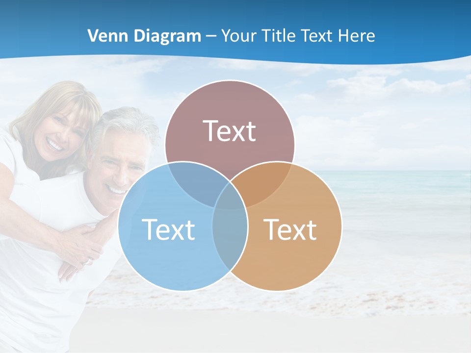A Man And Woman Are Hugging On The Beach PowerPoint Template