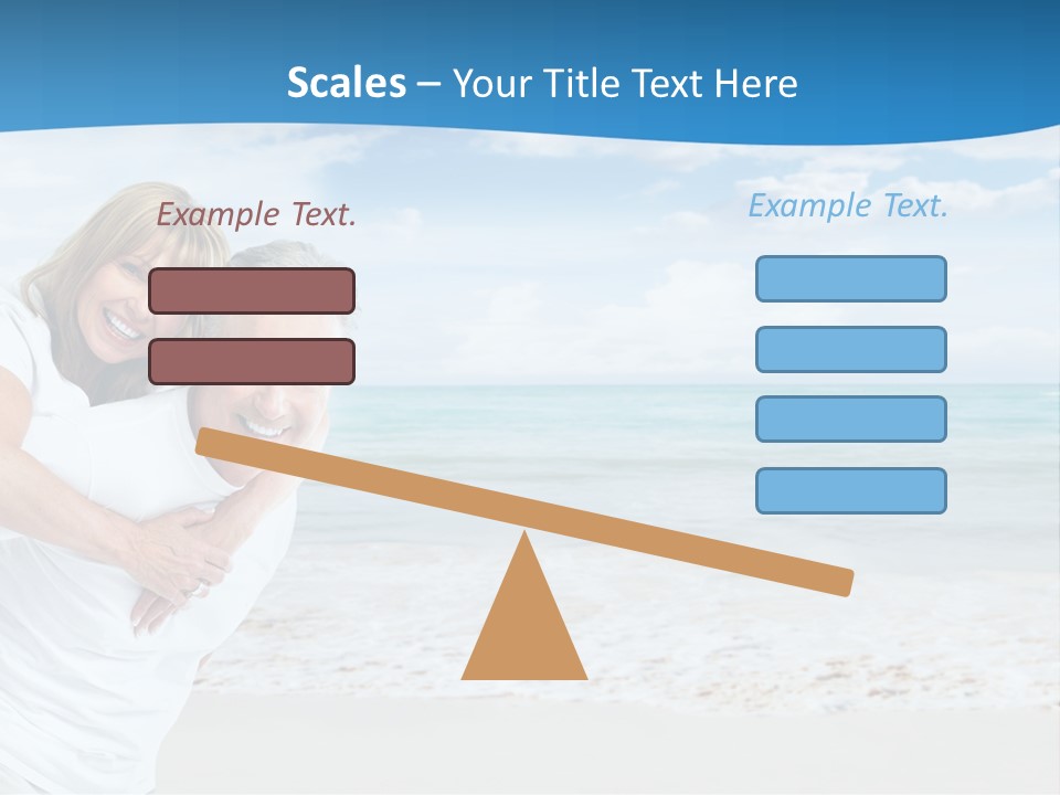 A Man And Woman Are Hugging On The Beach PowerPoint Template