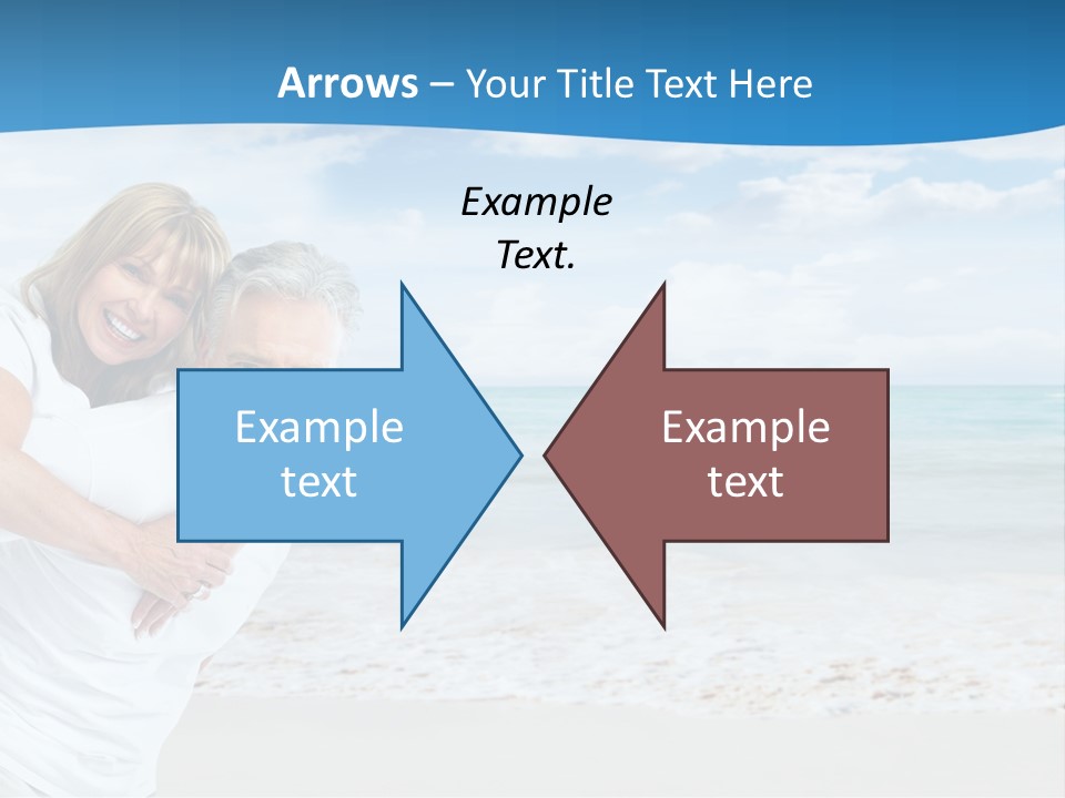 A Man And Woman Are Hugging On The Beach PowerPoint Template