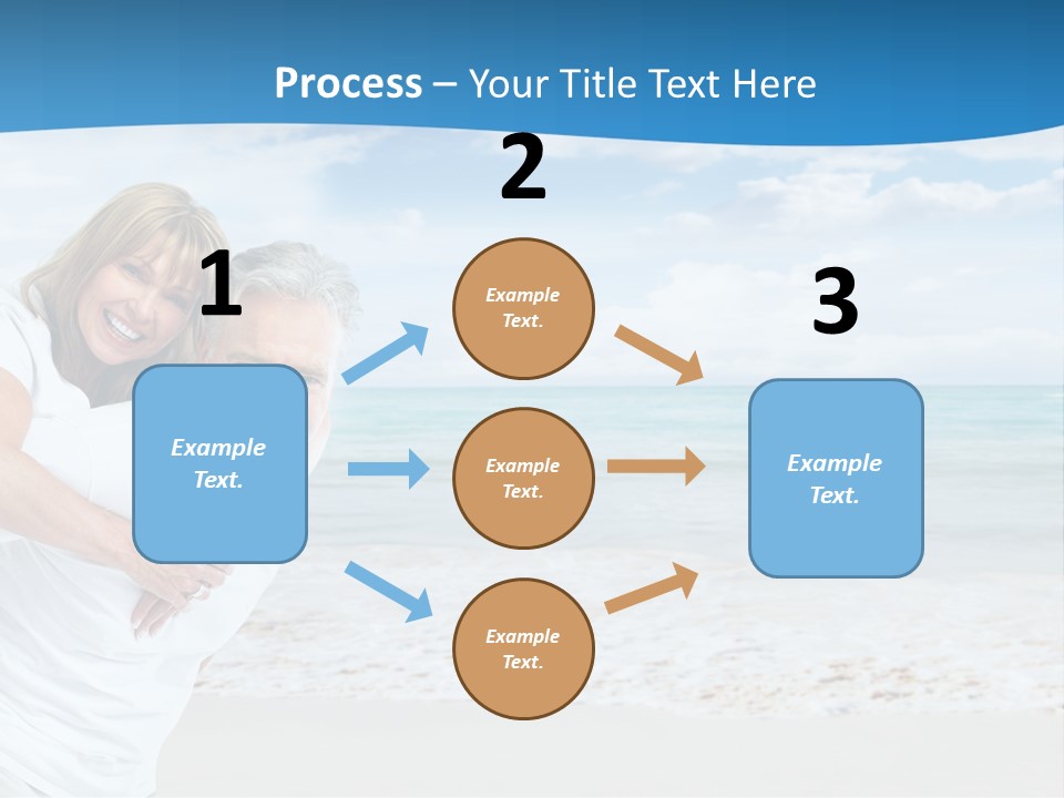 A Man And Woman Are Hugging On The Beach PowerPoint Template