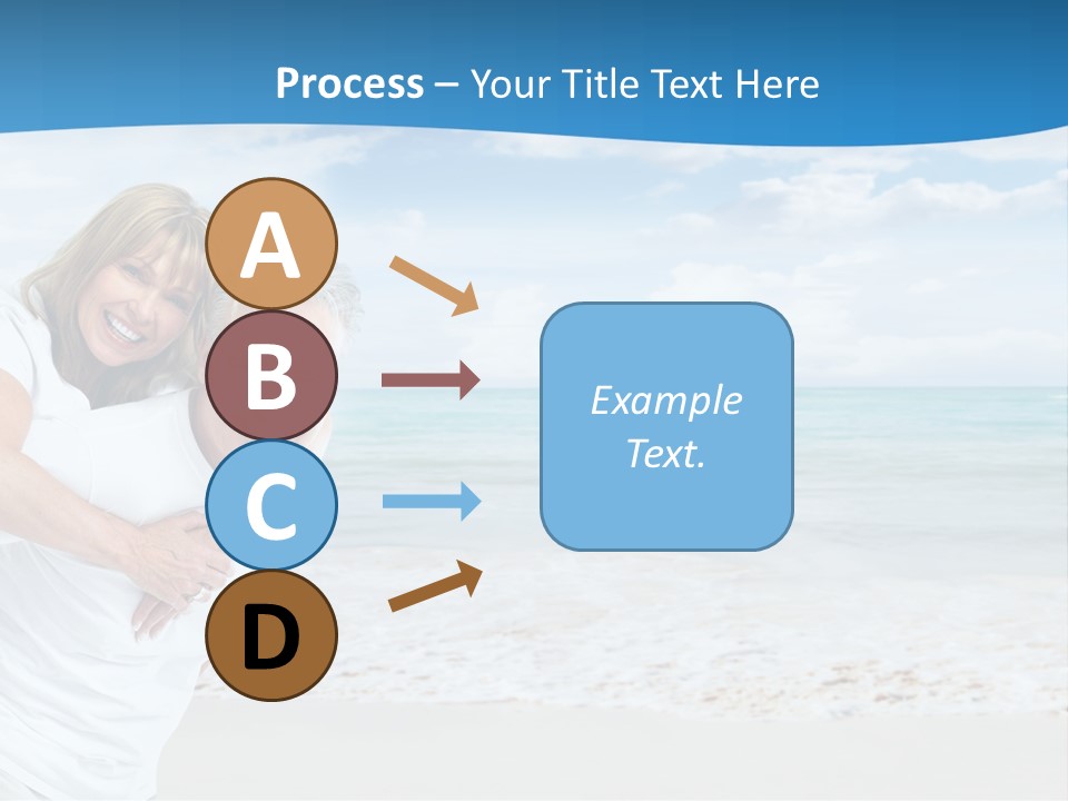 A Man And Woman Are Hugging On The Beach PowerPoint Template