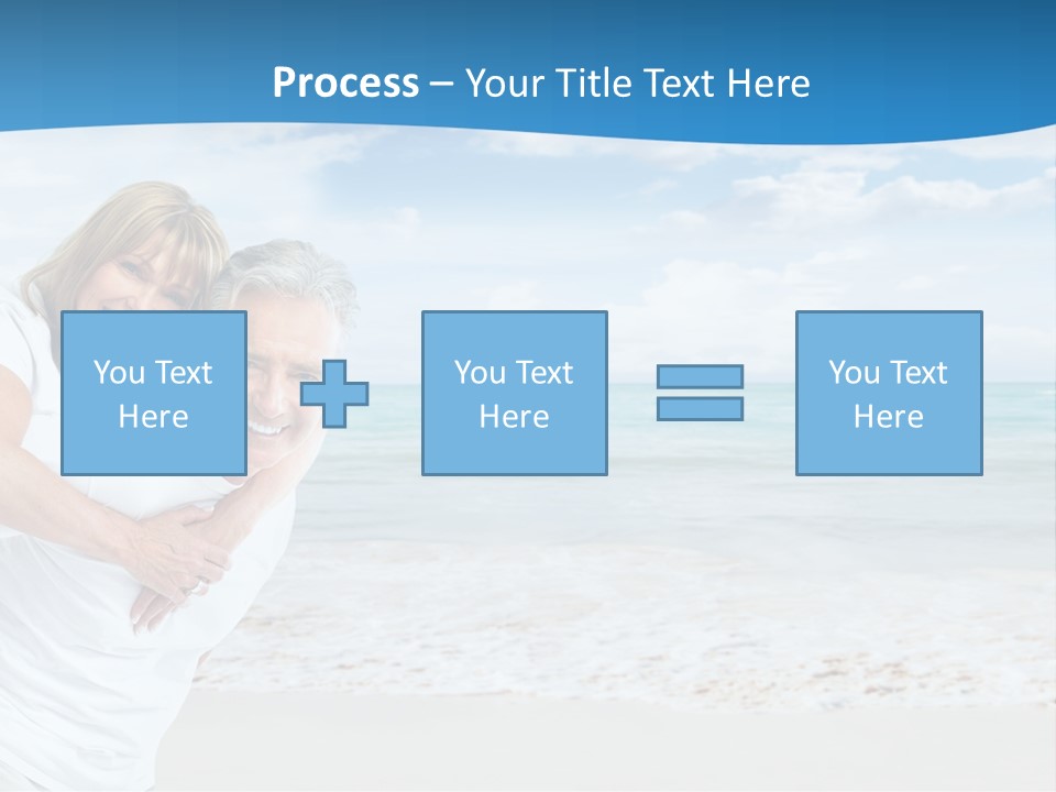A Man And Woman Are Hugging On The Beach PowerPoint Template