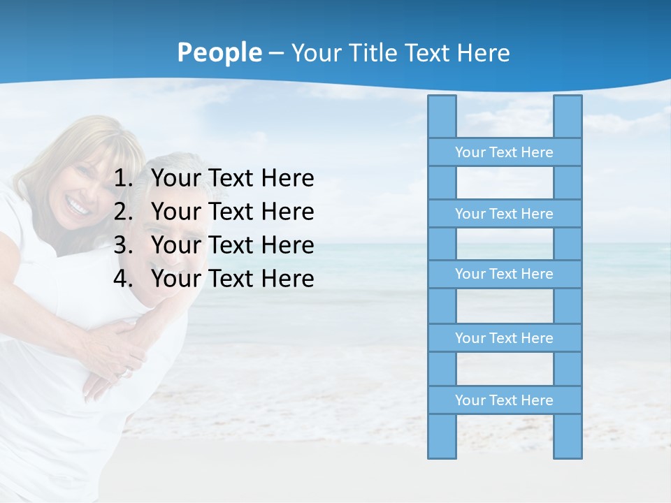 A Man And Woman Are Hugging On The Beach PowerPoint Template