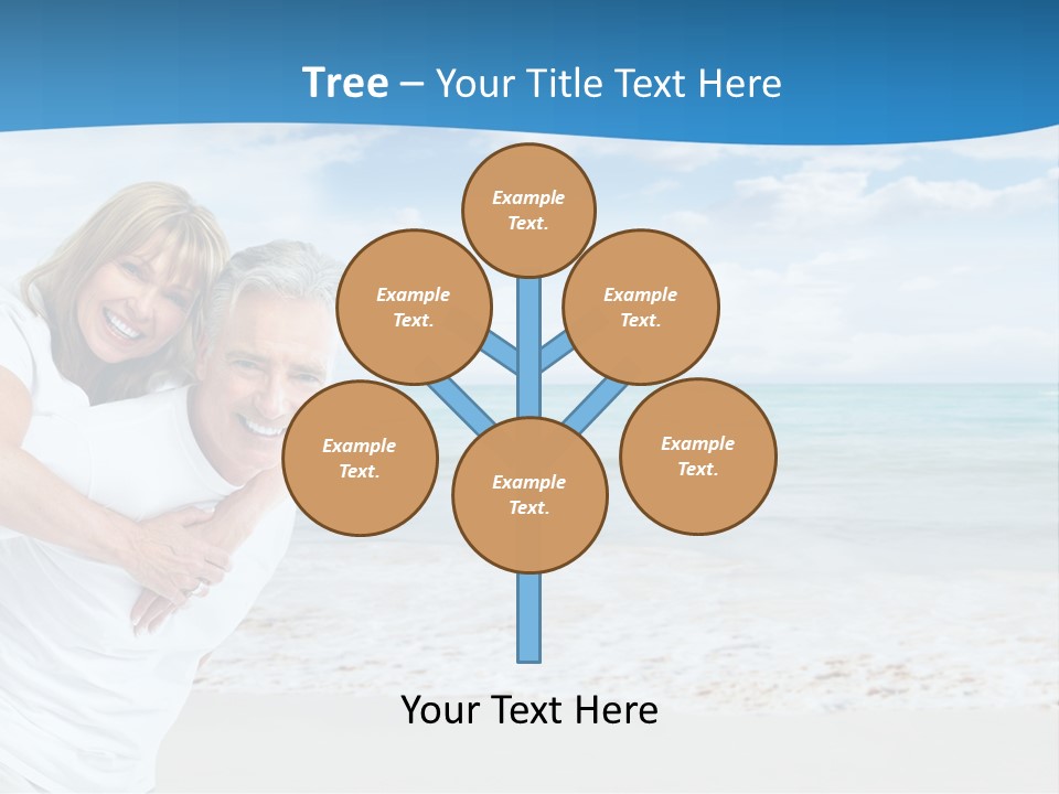 A Man And Woman Are Hugging On The Beach PowerPoint Template