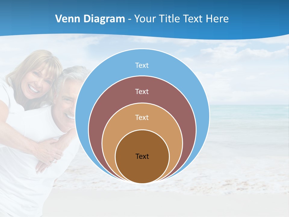 A Man And Woman Are Hugging On The Beach PowerPoint Template