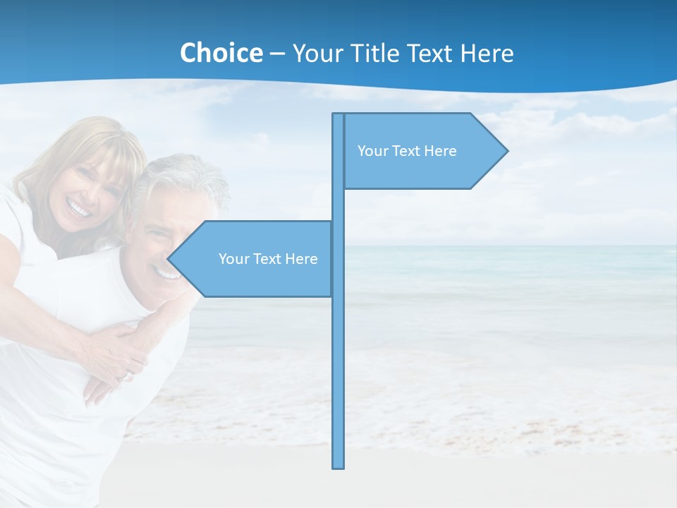 A Man And Woman Are Hugging On The Beach PowerPoint Template