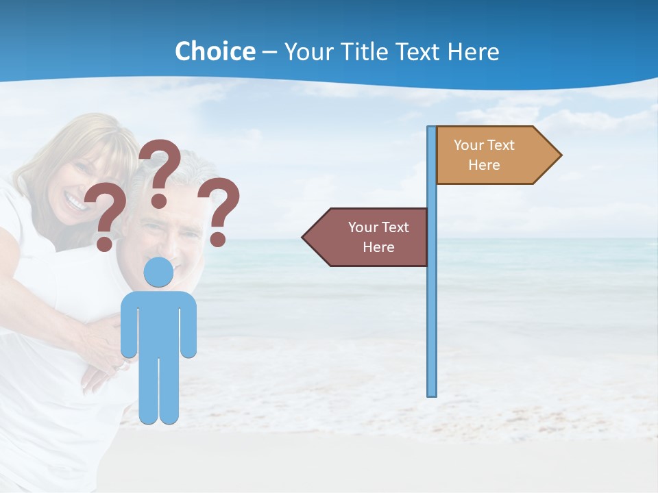 A Man And Woman Are Hugging On The Beach PowerPoint Template