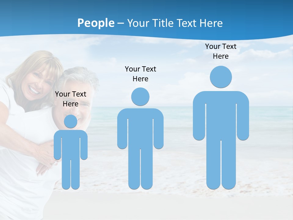 A Man And Woman Are Hugging On The Beach PowerPoint Template