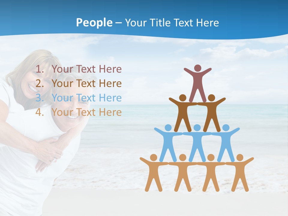 A Man And Woman Are Hugging On The Beach PowerPoint Template