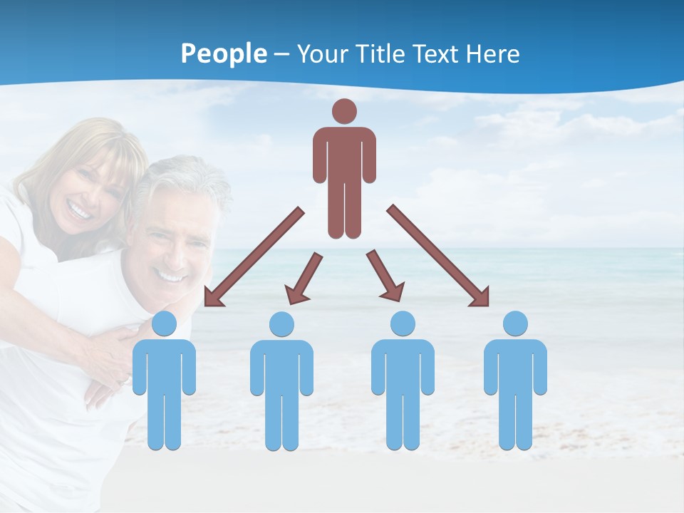 A Man And Woman Are Hugging On The Beach PowerPoint Template