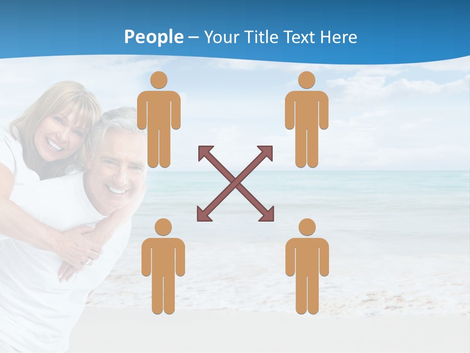 A Man And Woman Are Hugging On The Beach PowerPoint Template