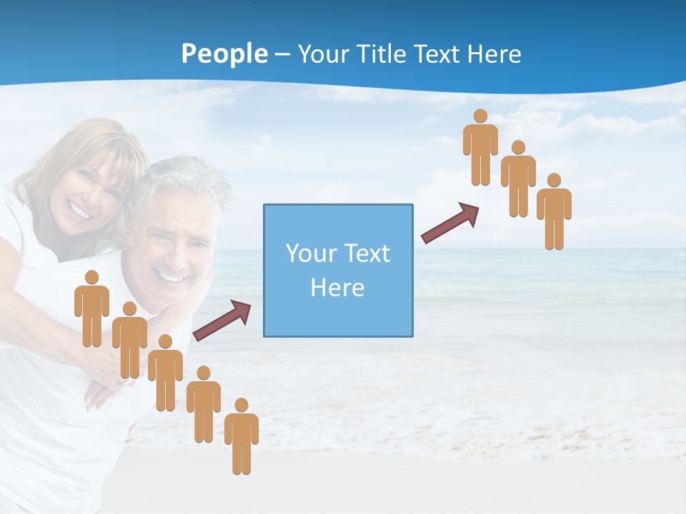 A Man And Woman Are Hugging On The Beach PowerPoint Template