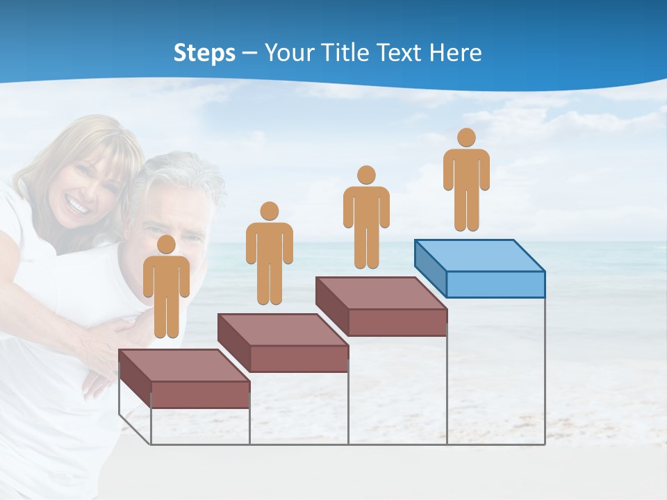 A Man And Woman Are Hugging On The Beach PowerPoint Template