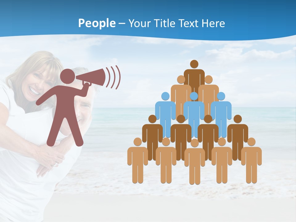 A Man And Woman Are Hugging On The Beach PowerPoint Template