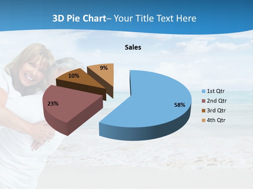 A Man And Woman Are Hugging On The Beach PowerPoint Template