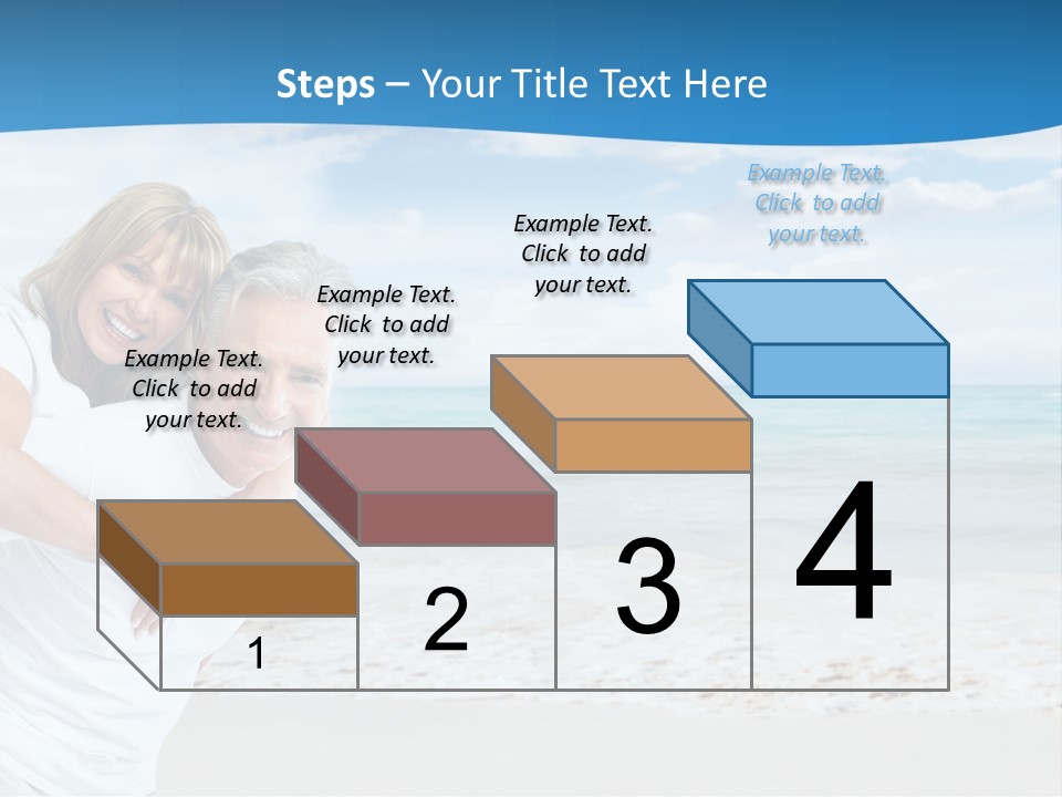 A Man And Woman Are Hugging On The Beach PowerPoint Template