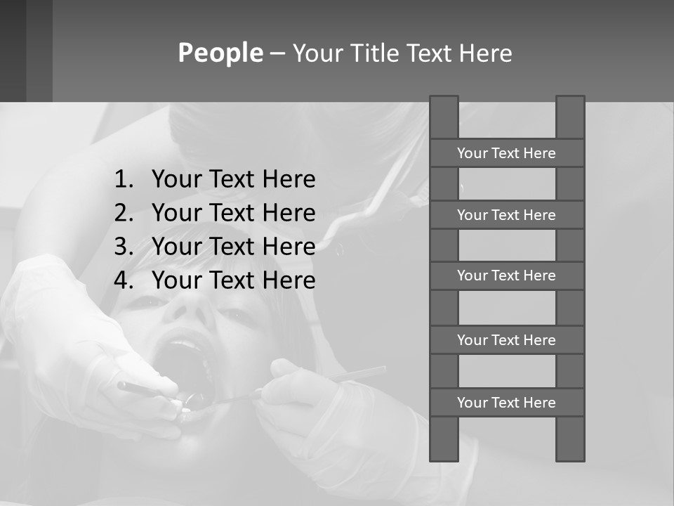 A Young Boy Getting His Teeth Checked By A Dentist PowerPoint Template