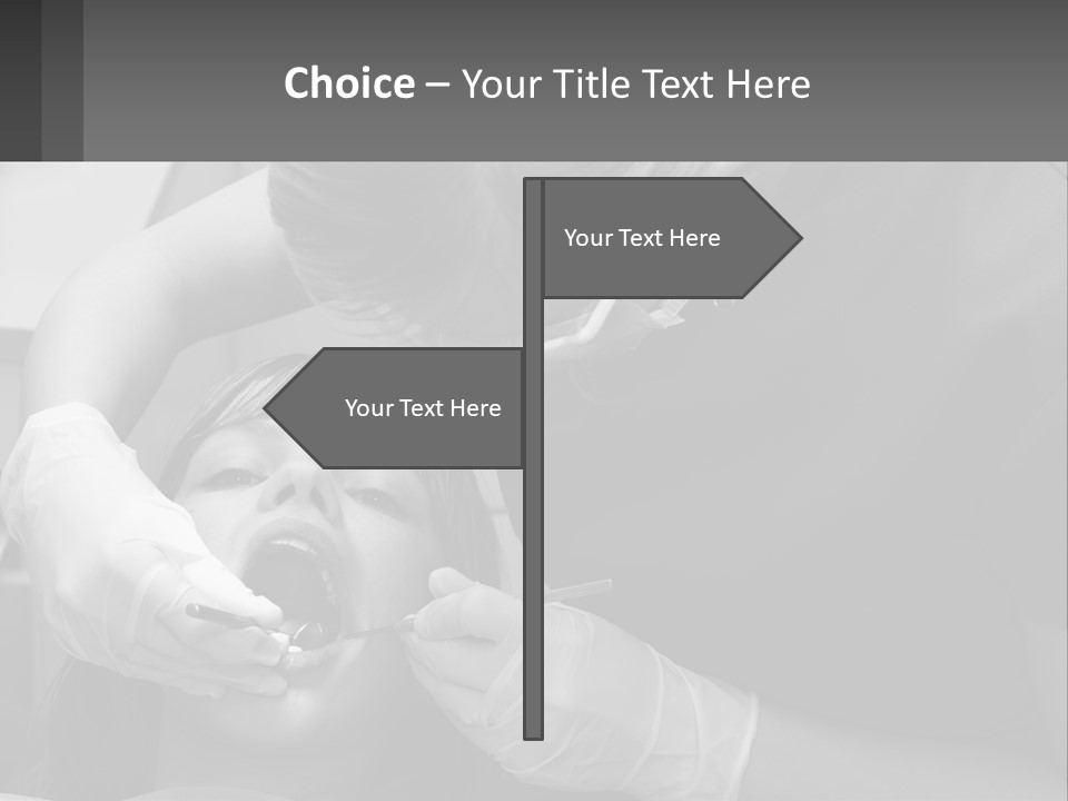 A Young Boy Getting His Teeth Checked By A Dentist PowerPoint Template