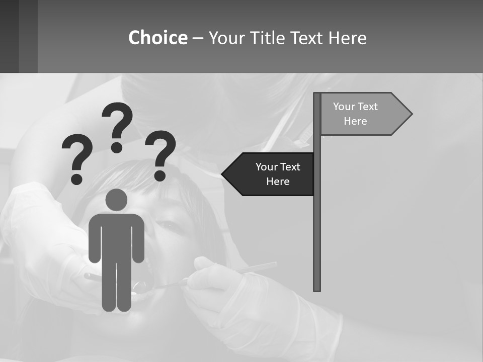 A Young Boy Getting His Teeth Checked By A Dentist PowerPoint Template