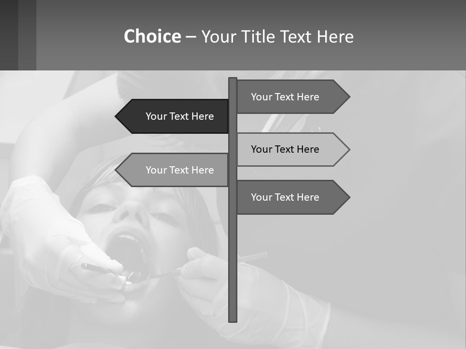 A Young Boy Getting His Teeth Checked By A Dentist PowerPoint Template