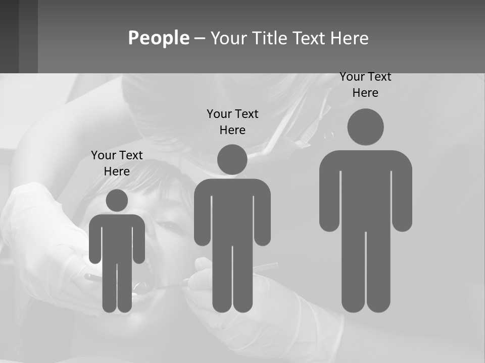 A Young Boy Getting His Teeth Checked By A Dentist PowerPoint Template