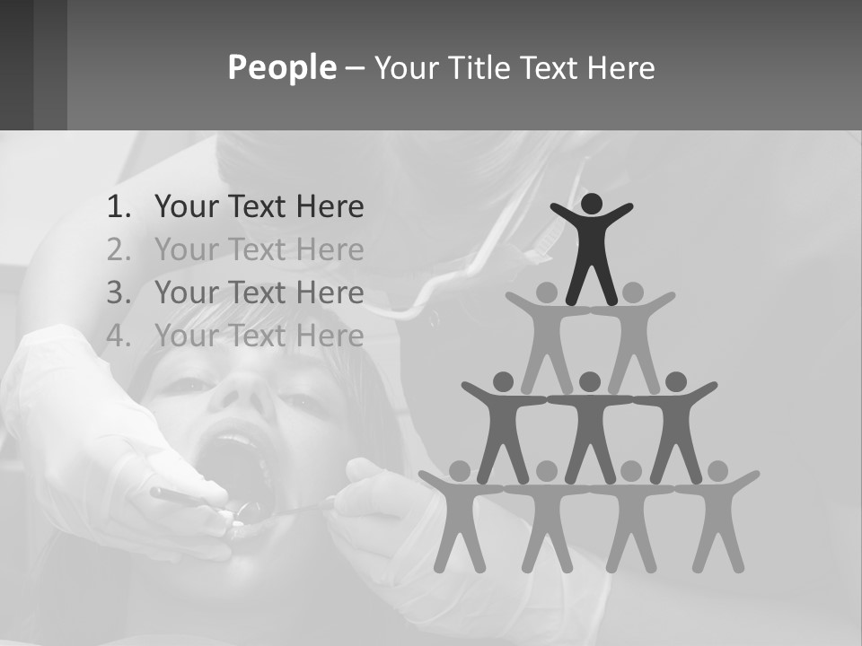A Young Boy Getting His Teeth Checked By A Dentist PowerPoint Template