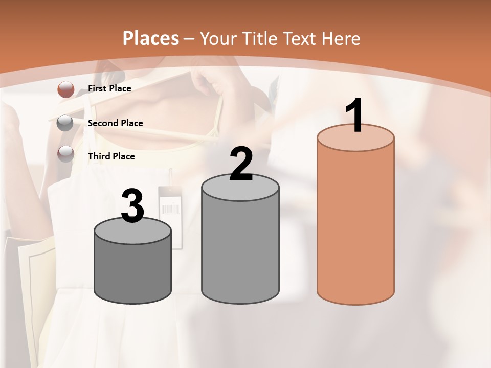 A Woman Is Looking At Her Clothes In The Mirror PowerPoint Template