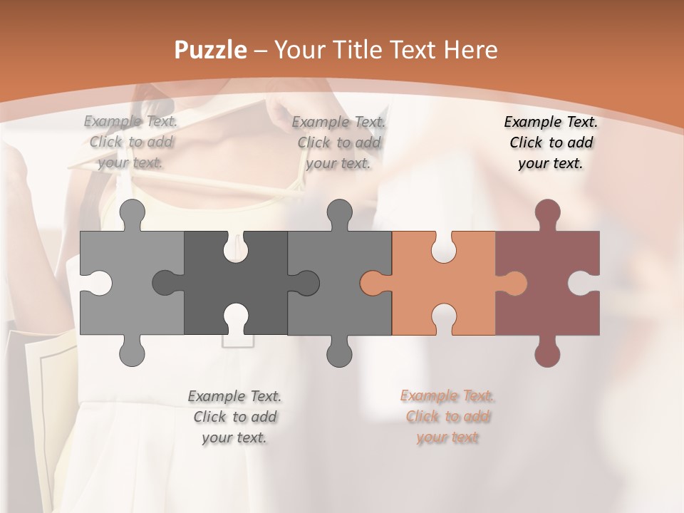 A Woman Is Looking At Her Clothes In The Mirror PowerPoint Template