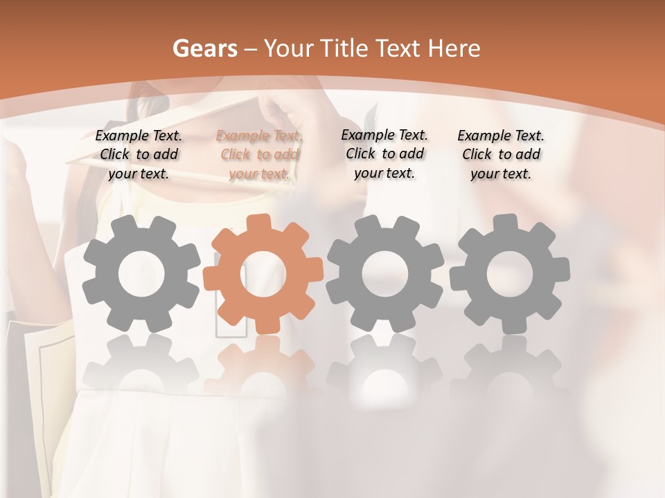 A Woman Is Looking At Her Clothes In The Mirror PowerPoint Template