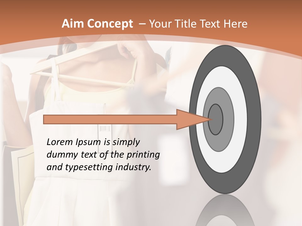 A Woman Is Looking At Her Clothes In The Mirror PowerPoint Template