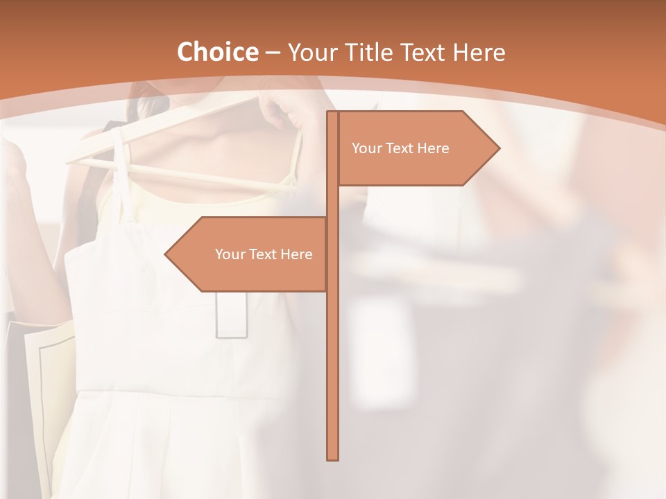 A Woman Is Looking At Her Clothes In The Mirror PowerPoint Template