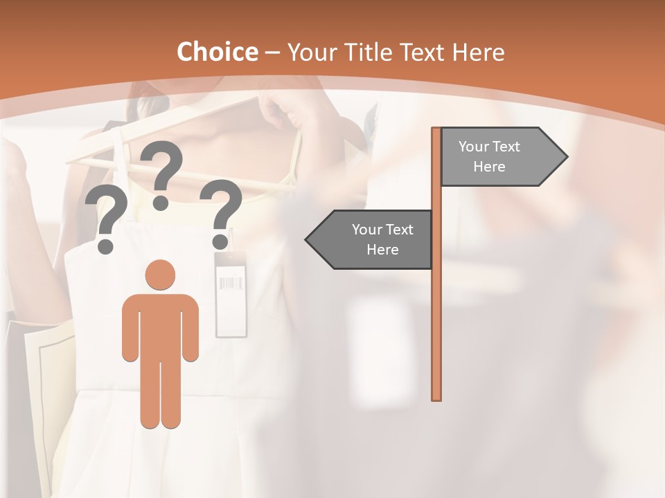 A Woman Is Looking At Her Clothes In The Mirror PowerPoint Template
