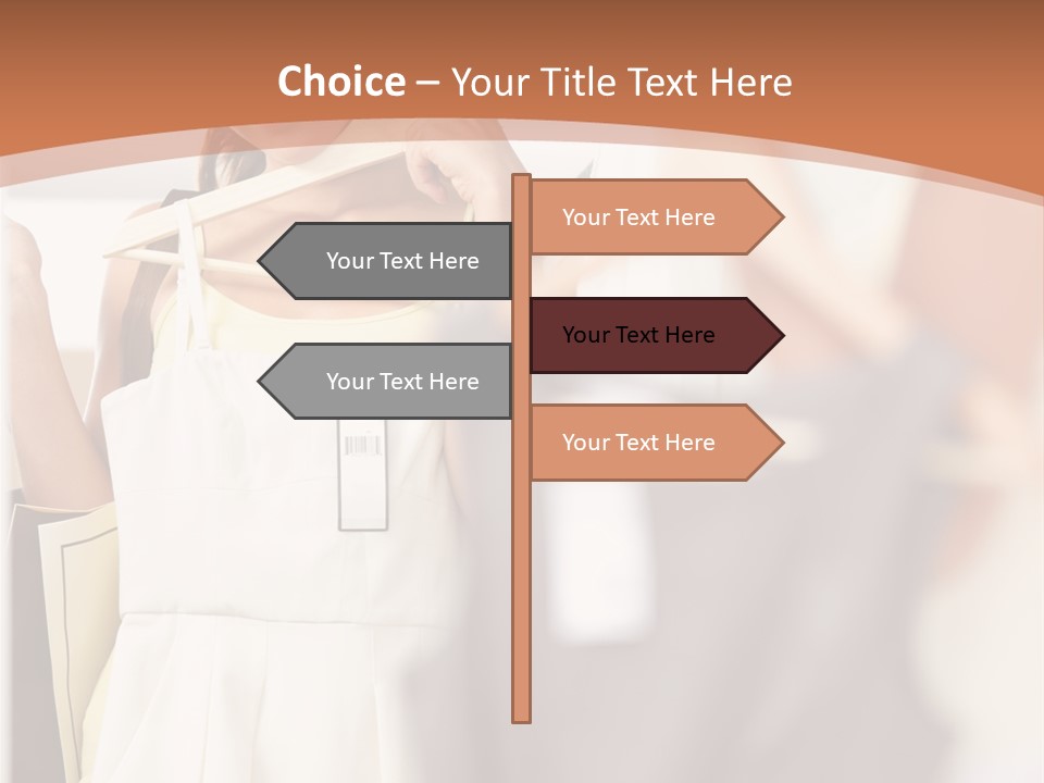 A Woman Is Looking At Her Clothes In The Mirror PowerPoint Template