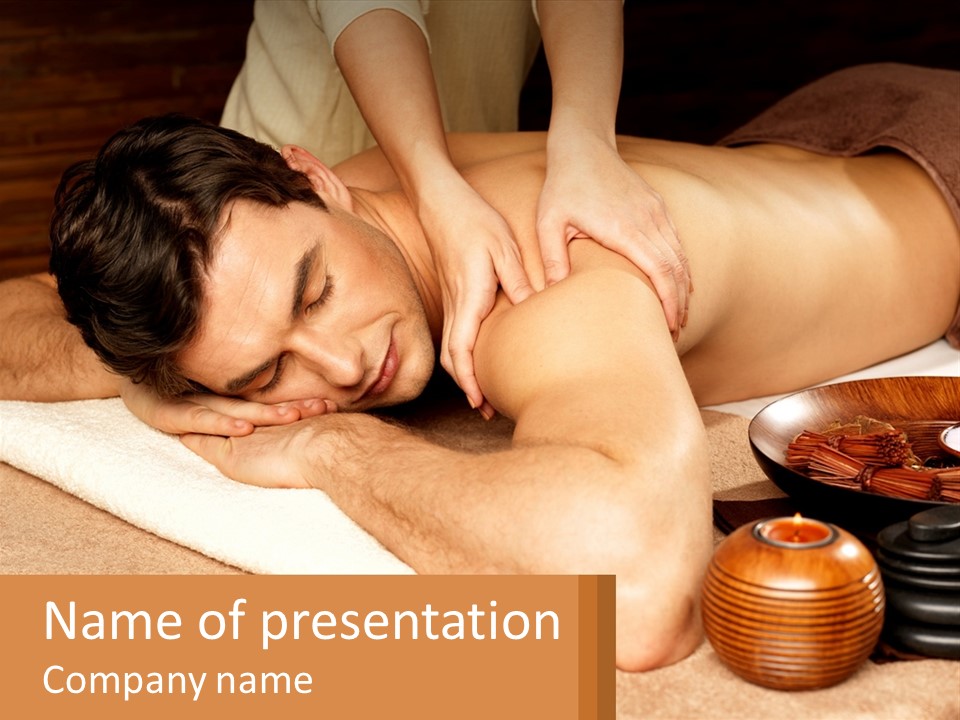 A Man Getting A Back Massage At A Spa PowerPoint Template